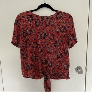 Madewell paisley red blouse